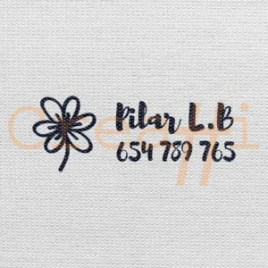Sello textil con flor