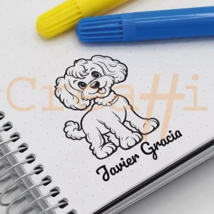 Exlibris animales caniche toy