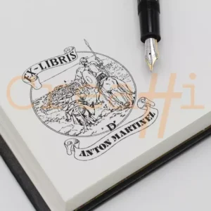 Exlibris clásico Don Quijote y Sancho Panza