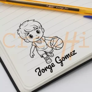 Exlibris deportivo baloncesto chico