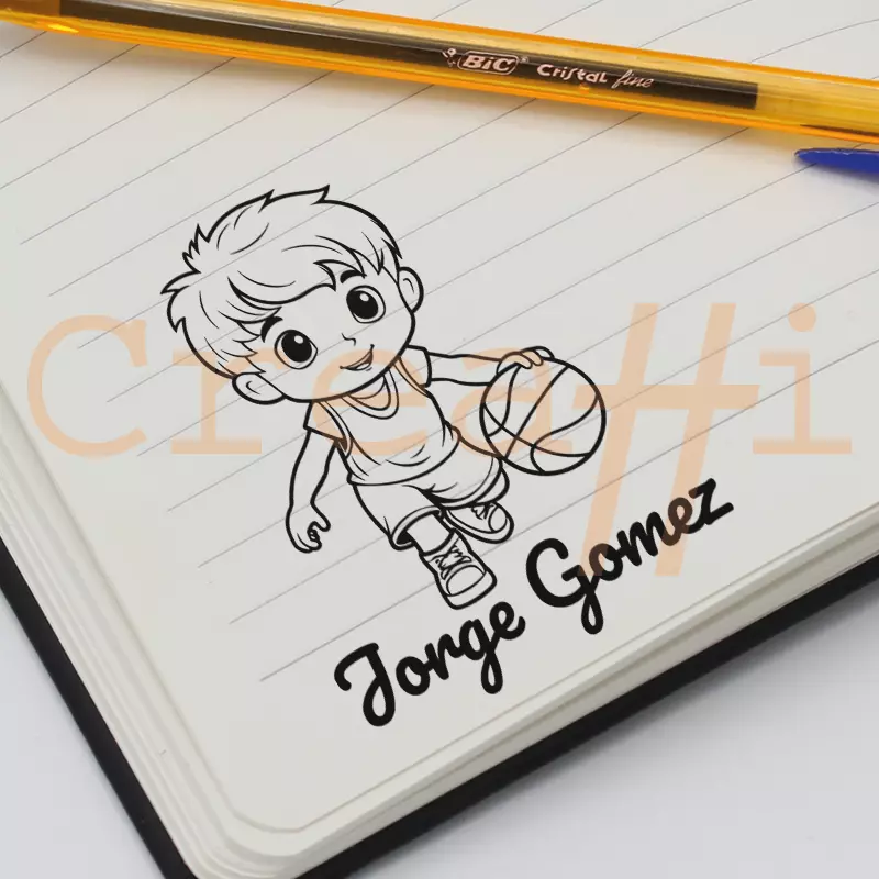 Exlibris deportivo baloncesto chico