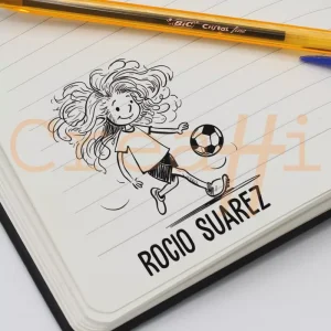 Exlibris deportivo fútbol chica