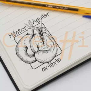 Exlibris deportivo boxeo