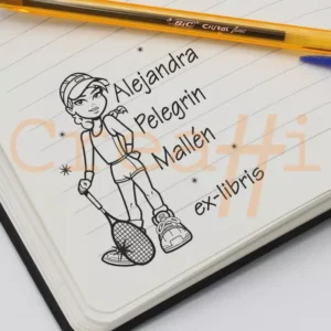 Exlibris deportivo tennis