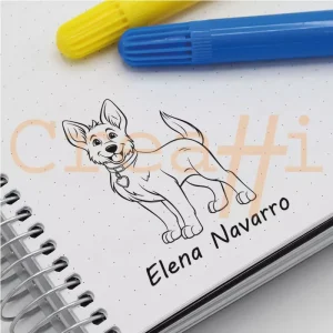 Diseño de perro pastor para exlibris