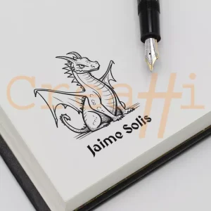Exlibris fantasía dragón