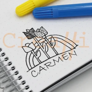 Exlibris infantil diseño tulipanes