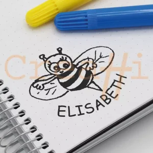 Exlibris infantil con diseño de abeja