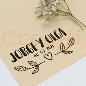 Exlibris para bodas amor floral