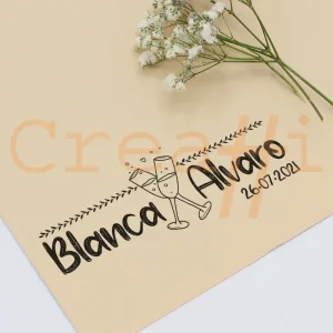 Exlibris para bodas brindis eterno
