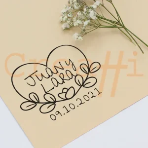 Exlibris para bodas corazón de loto