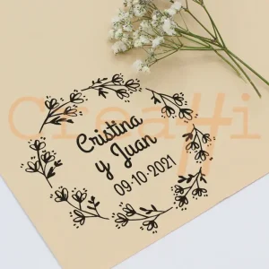 Exlibris para bodas corona tulipanes