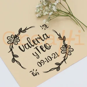 Exlibris para bodas corona romántica