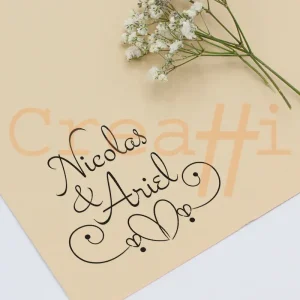 Exlibris para bodas espiral pasional
