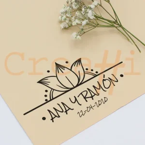 Exlibris para bodas pasión floreciente