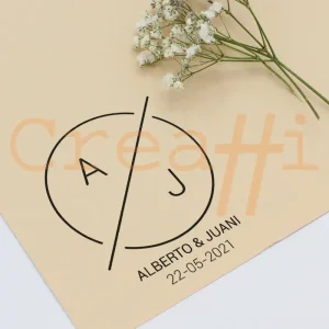 Exlibris para bodas pasión minimalista