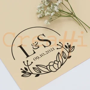 Exlibris para bodas peonía natural
