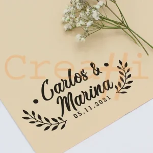 Exlibris para bodas ramas pasionales