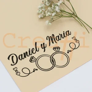 Exlibris para bodas sortijas inseparables