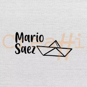 Diseño sello textil barco de papel