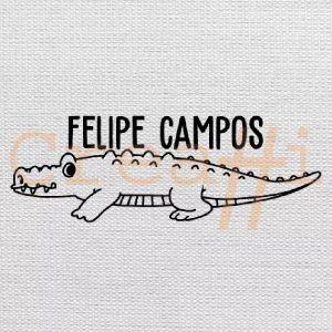 Diseño sello textil cocodrilo