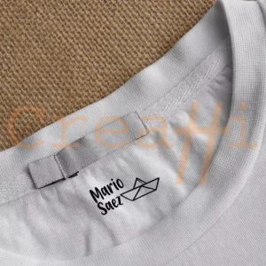 Muestra sello textil barco papel