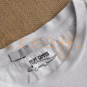Muestra sello textil cocodrilo
