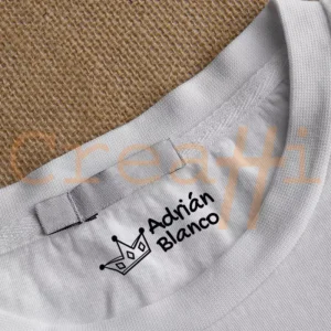 Muestra sello textil corona