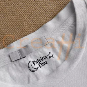 Muestra sello textil luna y estrella