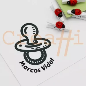 Sello bautizo diseño chupete