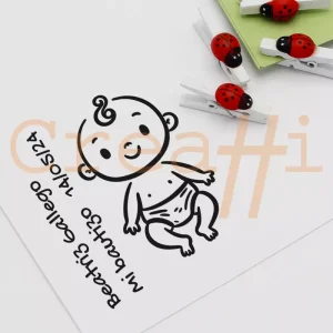 Sello bautizo diseño recién nacido