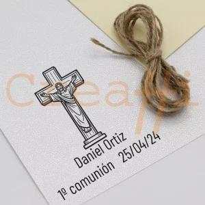 Sello comunión diseño cruz católica
