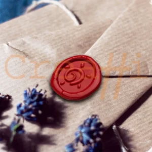 Muestra sello de lacre decorativo sol