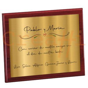 Placa personalizada amigos acabado en oro