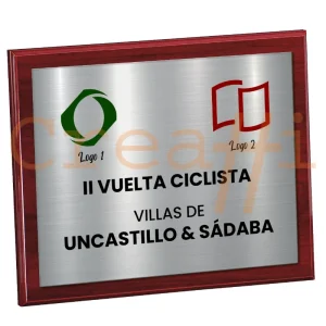 Placa personalizada dos logos plata