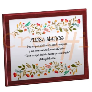 Placa personalizada floreada