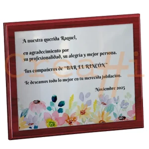 Placa personalizada flores