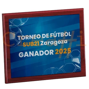 Placa para torneo de fútbol