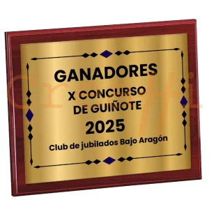Placa personalizada marco flechas oro