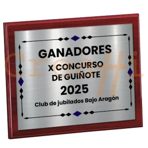 Placa personalizada marco flechas plata