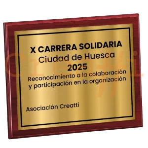 Placa personalizada marco oro