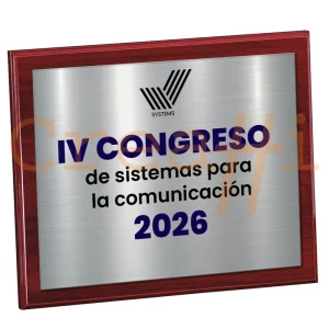 Placa personalizada congreso acabado en plata