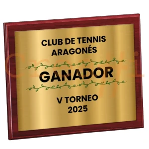Placa personalizada ramilletes dorada