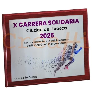 Placa para carrera de running
