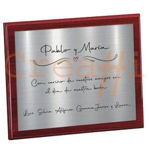 Placa personalizada amigos acabado en plata