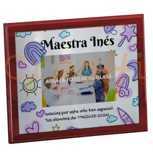 Placa de regalo para profesores con tu foto